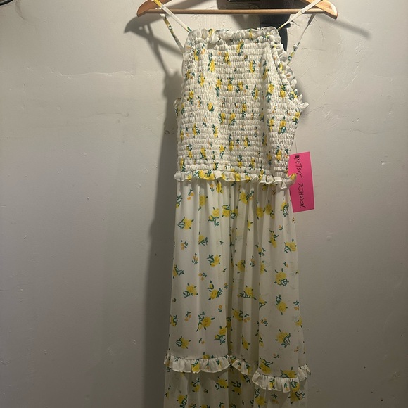 Betsey Johnson Floral Yellow Maxi Dress Size 2 NWT - Picture 3 of 9